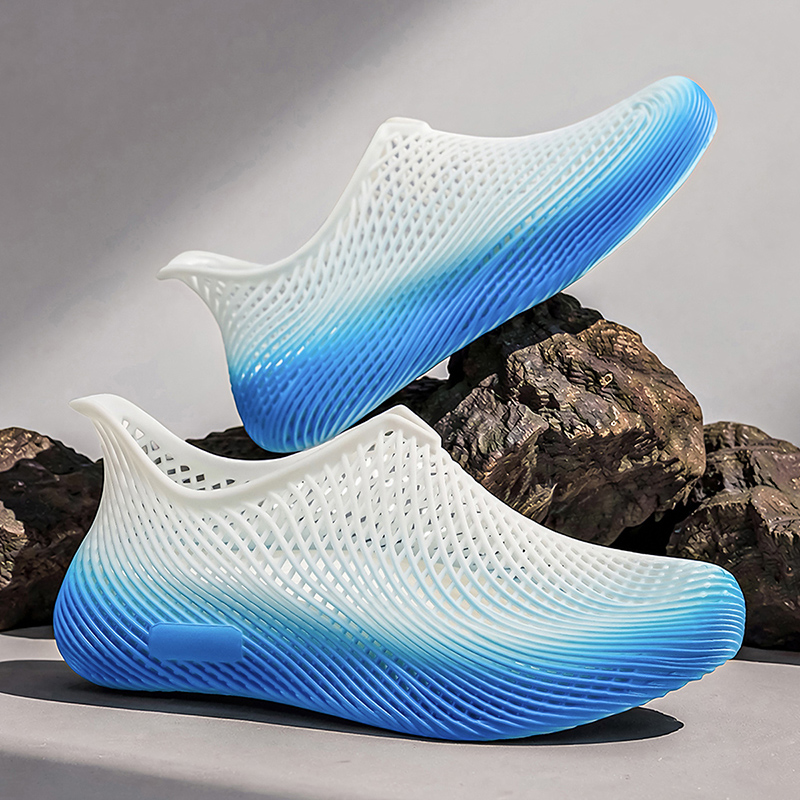 Outdoor Sport Outfit - 夏用3Dプリントクロッグ 軽量 滑り止め 通気性のある中空デザインシューズ アウトドアスポーツ ランニングスニーカー