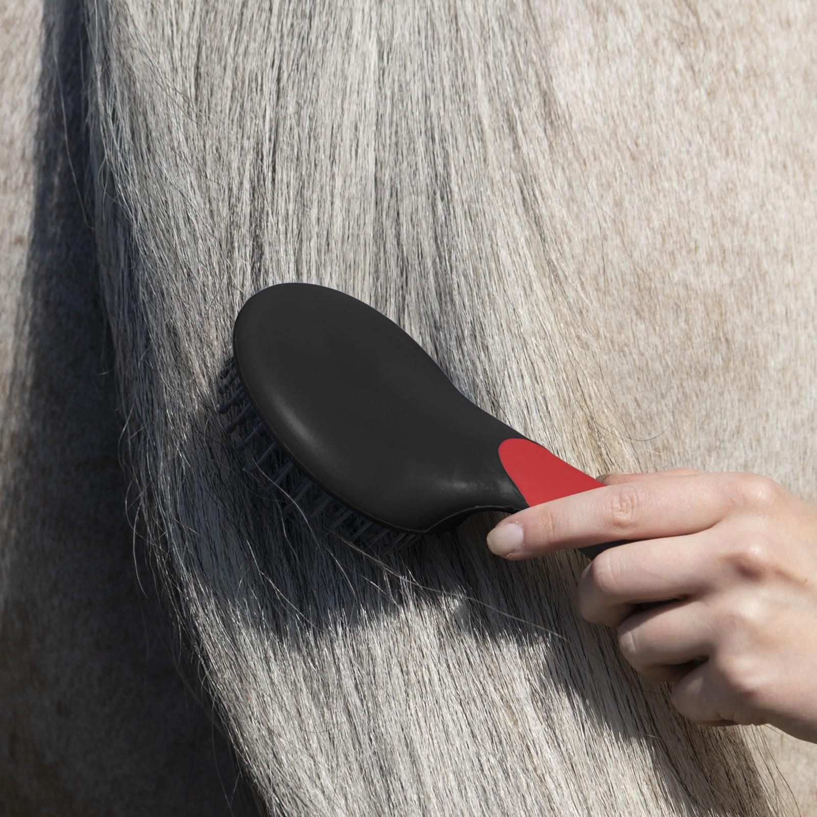 Grooming Kit Horse - 馬の毛並みと尾用の毛抜き櫛、人間工学に基づいたハンドル付き馬用グルーミングブラシ、馬用ペットマッサージブラシ、馬の毛用ブラシ
