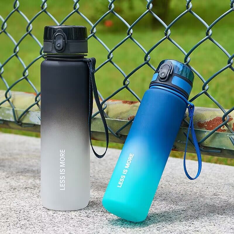 Outdoor Sport Field - 1リットル大容量スポーツウォーターボトル、グラデーションカラープラスチックカップ、ドリンクアイテム、アウトドアビーチ旅行、ポータブルジムフィットネスジャグ