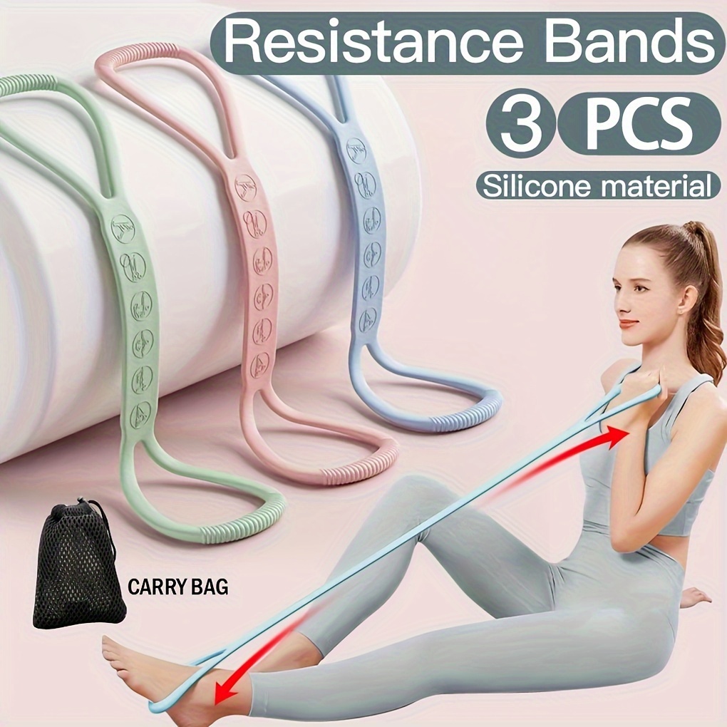 Outdoor Sport Jas - シリコン製レジスタンスバンド 滑り止め付き テンションストレッチストラップ フィットネス ヨガ ホーム＆アウトドアエクササイズ器具