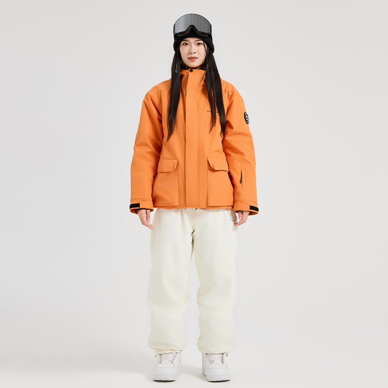 Outdoor Sport Outfit - アウトドアスポーツマウンテンマンスキーセット冬用暖かいフード付きジャケット女性用スノースーツ防水アルペンスノーモービル衣装