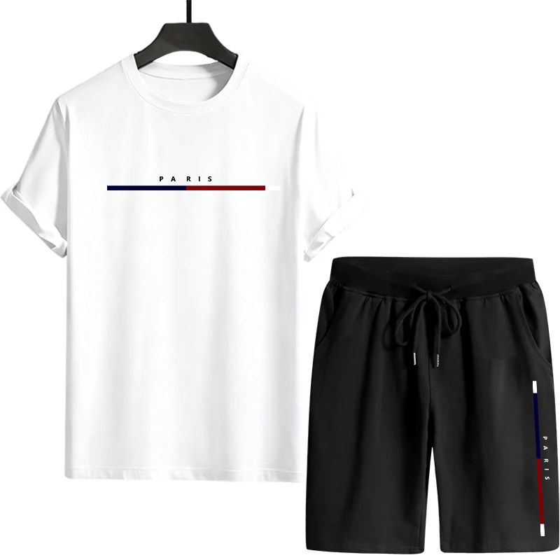Outdoor Sport Is - メンズトラックスーツ シングルピース 多用途 半袖Tシャツとスポーツショーツ デイリーカジュアル 高品質