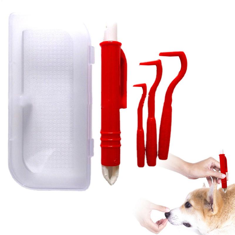 Grooming Kit Horse - 4 ピース/セットペットダニ除去キットペットノミダニ除去ピンセットクリップ猫犬グルーミング用品ペット馬人間