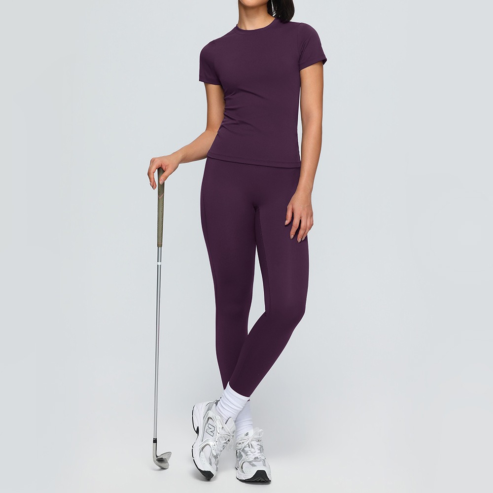 ヨガセット速乾性 2 ピース女性半袖長ズボンアウトドアスポー - Outdoor Sport Outfit のレビューと価格