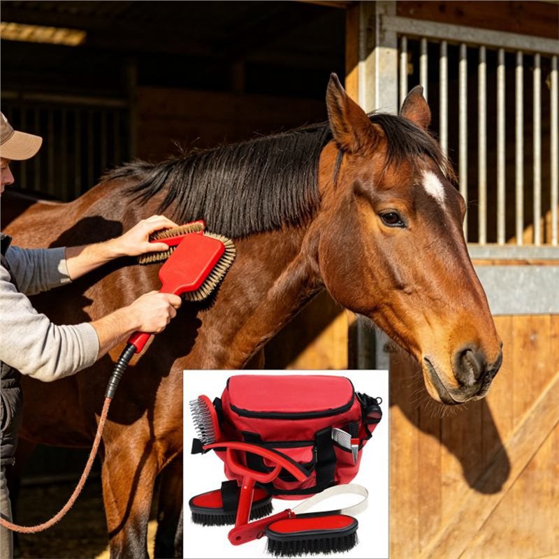 【値下げ！】 ！】9点セットの馬用グルーミングキット、トート - Grooming Kit Horse のレビューと価格