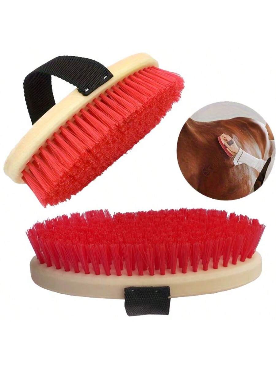 楕円形の馬用グルーミングカレーコーム、ハンドストラップ付き、 - Grooming Kit Horse のレビューと価格