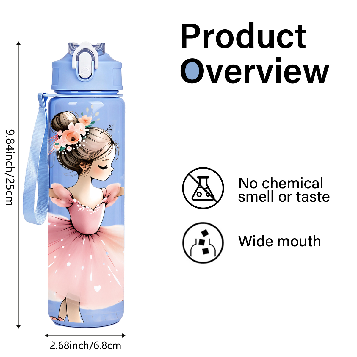 バレリーナプリント 750ml スポーツウォーターボトル 漏 - Outdoor Sport Field のレビューと価格