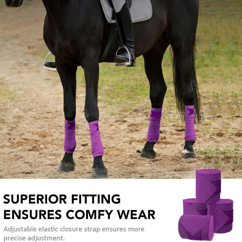 馬ポロ用レッグラップ ソフトフリースラップ 乗馬用脚包帯 4 - Polo Wraps Fleece のレビューと価格