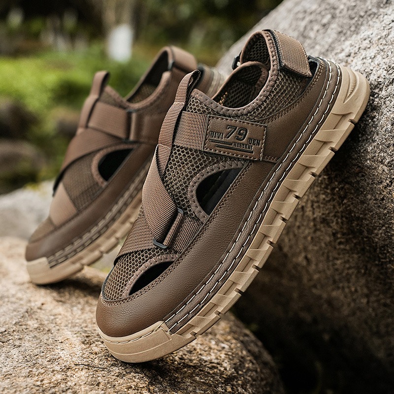 メンズサンダル夏メッシュ通気性中空サンダルファッションアウト - Outdoor Sport Outfit のレビューと価格