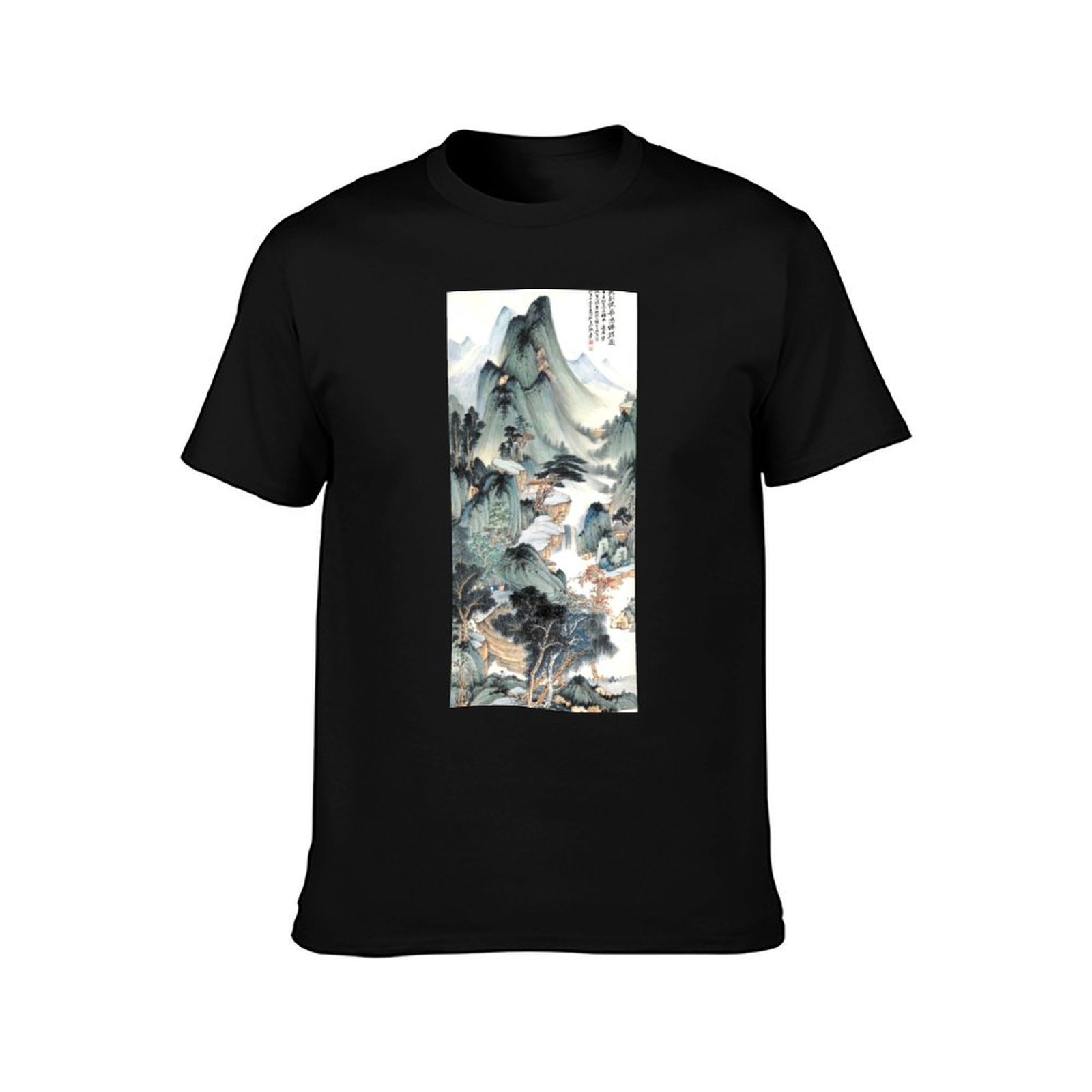 張大千作「華陽天宮」Tシャツ 速乾性アウトドアスポーツTシャ - Outdoor Sports Hall のレビューと価格
